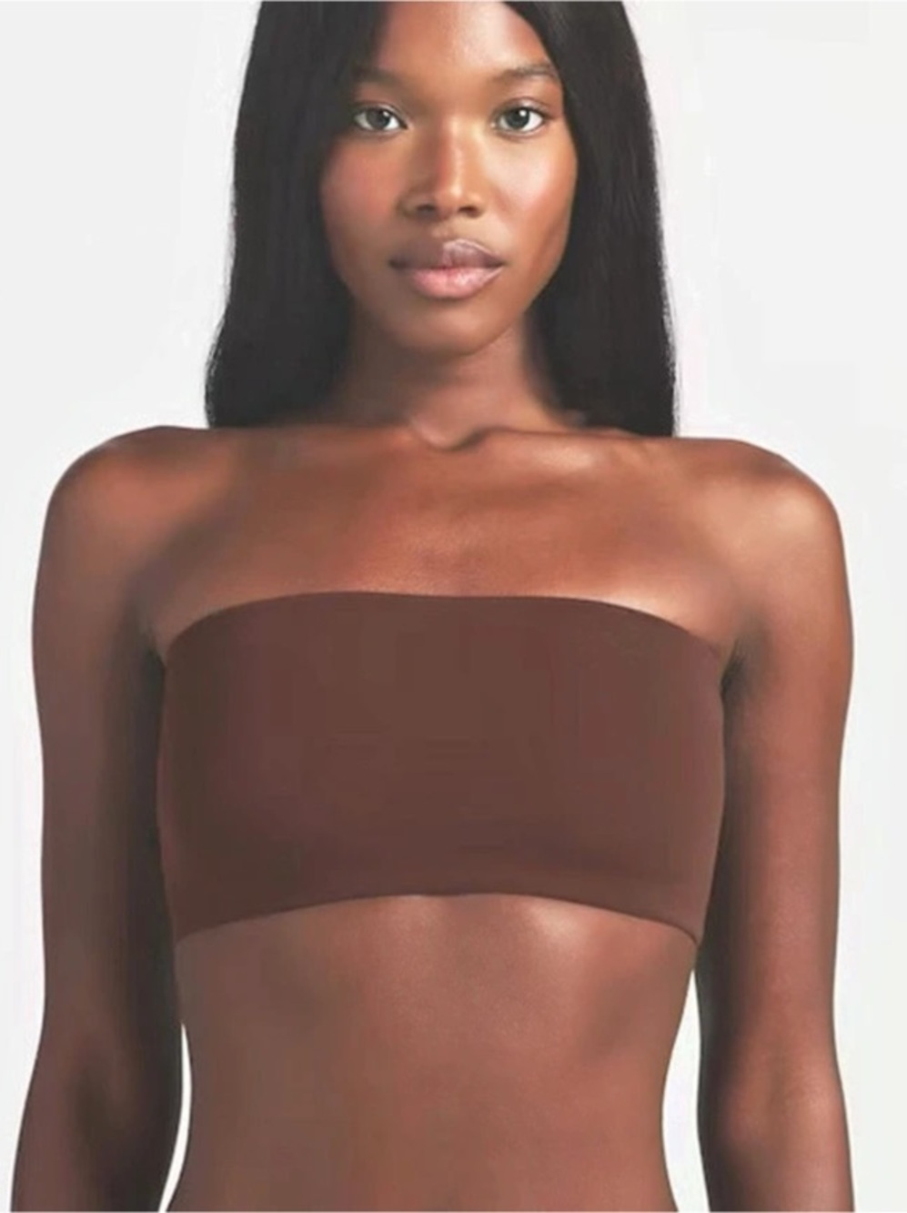 SKIMS Cotton Jersey Tube Top Brown Bandeau Crop Top, UNWORN SIZE S